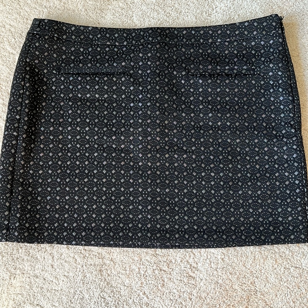 Black and silver patterned skirt from Gap Factory Outlet, size 16